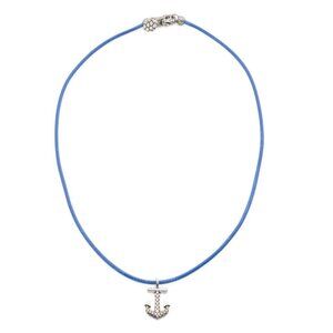 MILOR SILVER Silver Made In Italy Sterling Silver Anchor Cord Necklace